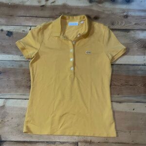 Lacoste polo slim fit, yellow, size small (36)